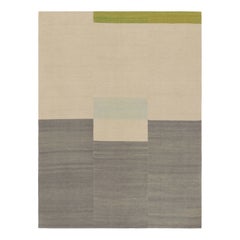 Rug & Kilim's Contemporary Kilim in Beige-, Grün- und Grautönen