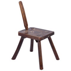 Brutalist Stool Authentic Milk Stool, Belgium 19th century.
