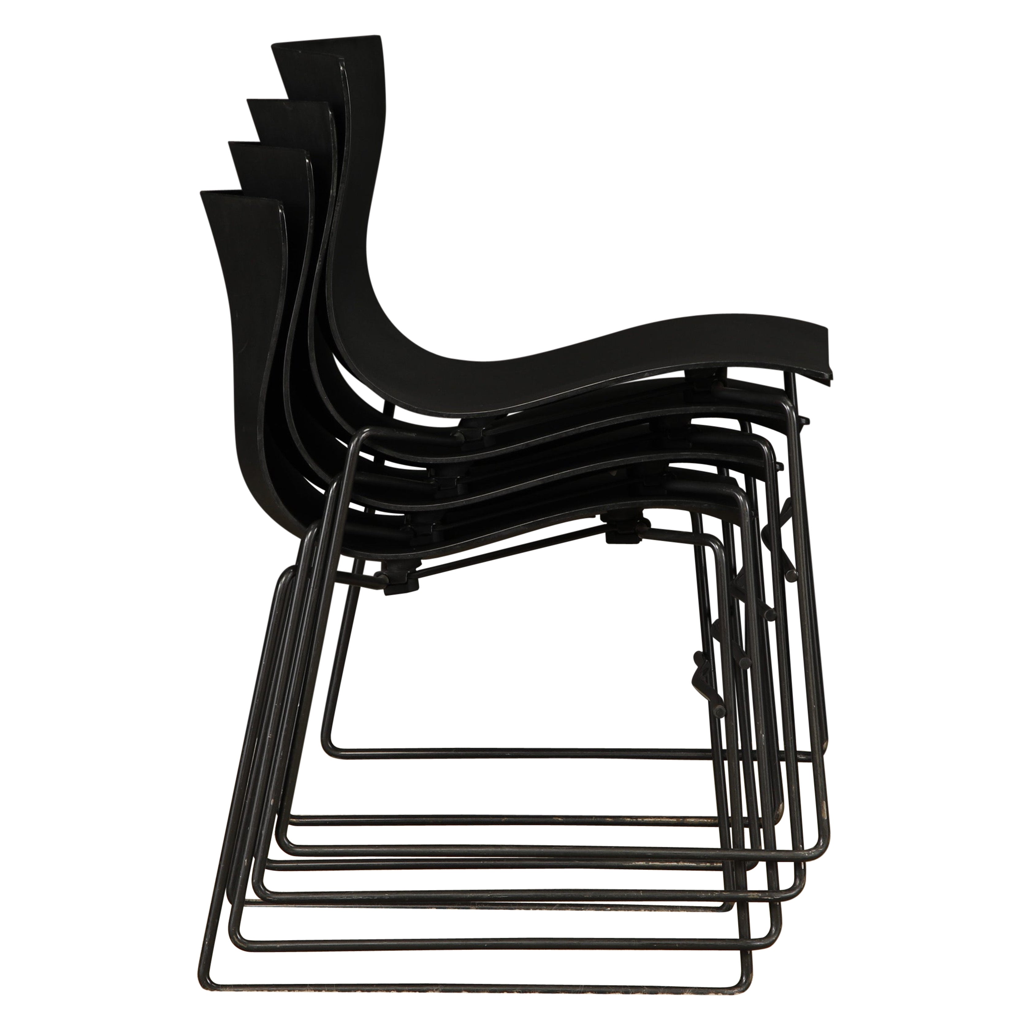 Massimo Vignelli für Knoll Intl 'Taschentuch' Stapelstühle, Signiert, 19 Stück verfügbar im Angebot