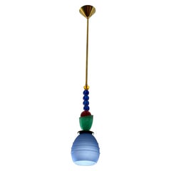 Rare Murano Multi-Colored Italian Pendant Light