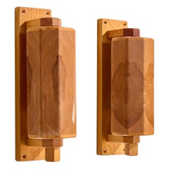 Schwedischer Designer, Wall Lights, Kiefer, Schweden, 1970er