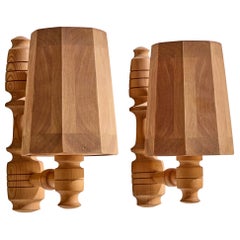 Schwedischer Designer, Wall Lights, Kiefer, Schweden, 1980er