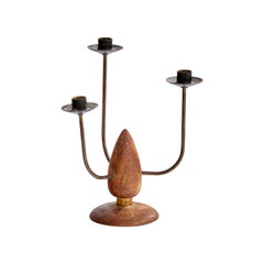 Designer danois, chandelier, laiton, teck, Danemark, années 1950
