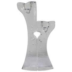 Large Kosta Boda Glass Candle Holders 9