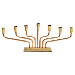 Designer suédois, chandelier, cuivre, laiton, Suède, années 1960