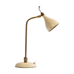 Italian Designer, Table Lamp, Brass, Metal, Italy, 1950s
