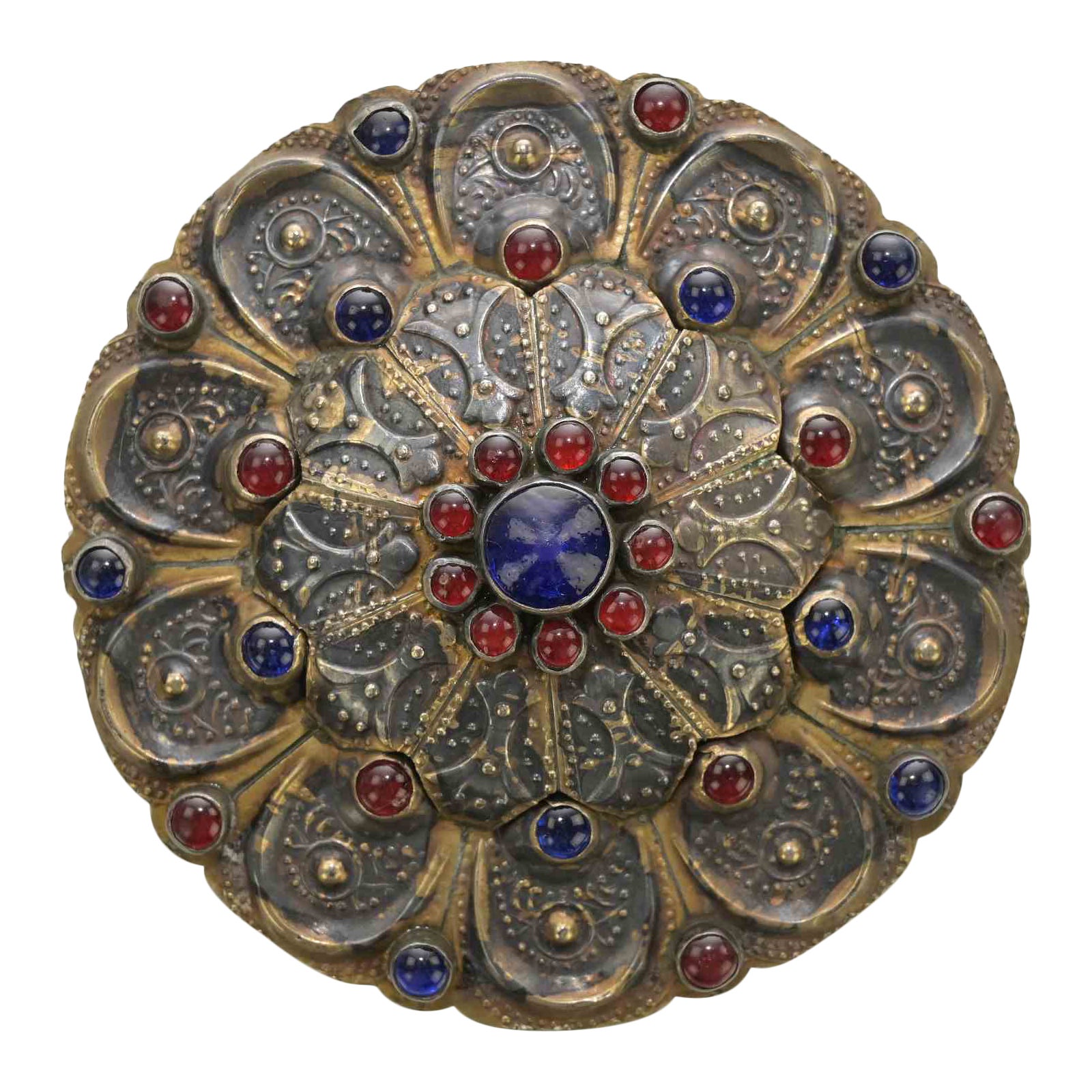 Bouton de col "Gül Yaka" - Bijoux en métal doré des Turkmènes, 19e siècle en vente