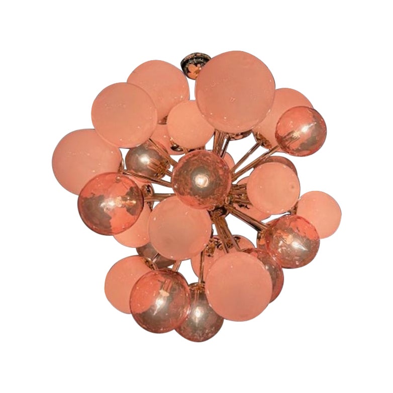 Lustre "nuage" rose en verre de Murano en vente