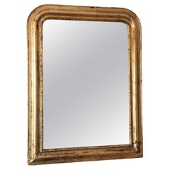 Grande specchio in legno dorato di Antique French della fine del XIX secolo