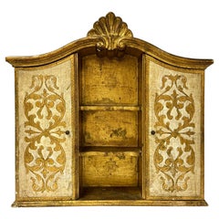 Vintage Italian Florentine Giltwood Wall Cabinet