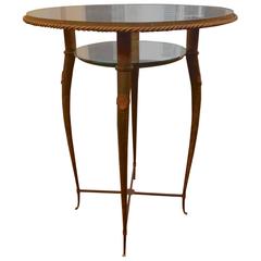 In the Style of A. A. Rateau Refined Patinated Bronze Two-Tier Side Table