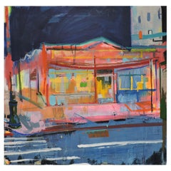 Joel Adas "Bodega I" New York Szene, Modernes Öl auf Leinwand Gemälde
