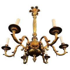 6 Arms Bronze Chandelier in the Style of Louis the 16th