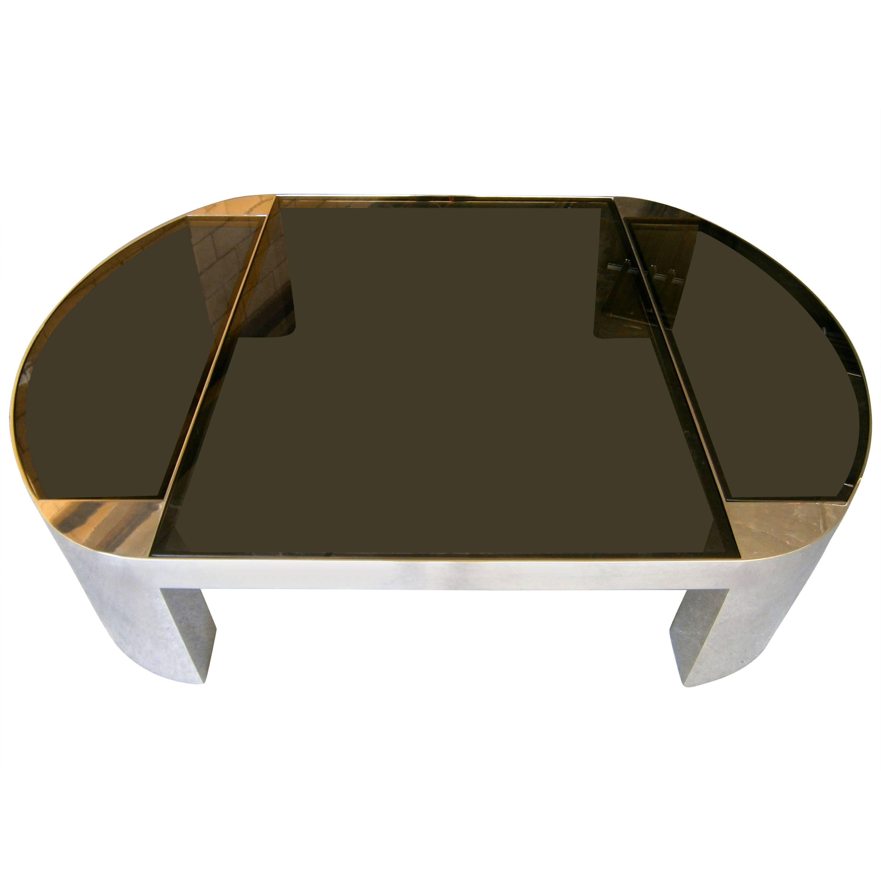 Extraordinary "Banker" Coffee Table Custom Made by Karl Springer for Bjorn Borg