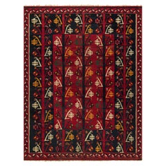 Doris Leslie Blauer Vintage Kelim-Roter Teppich