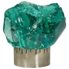 Max Ingrand Green Crystal Lamp, circa 1960, Italy 11