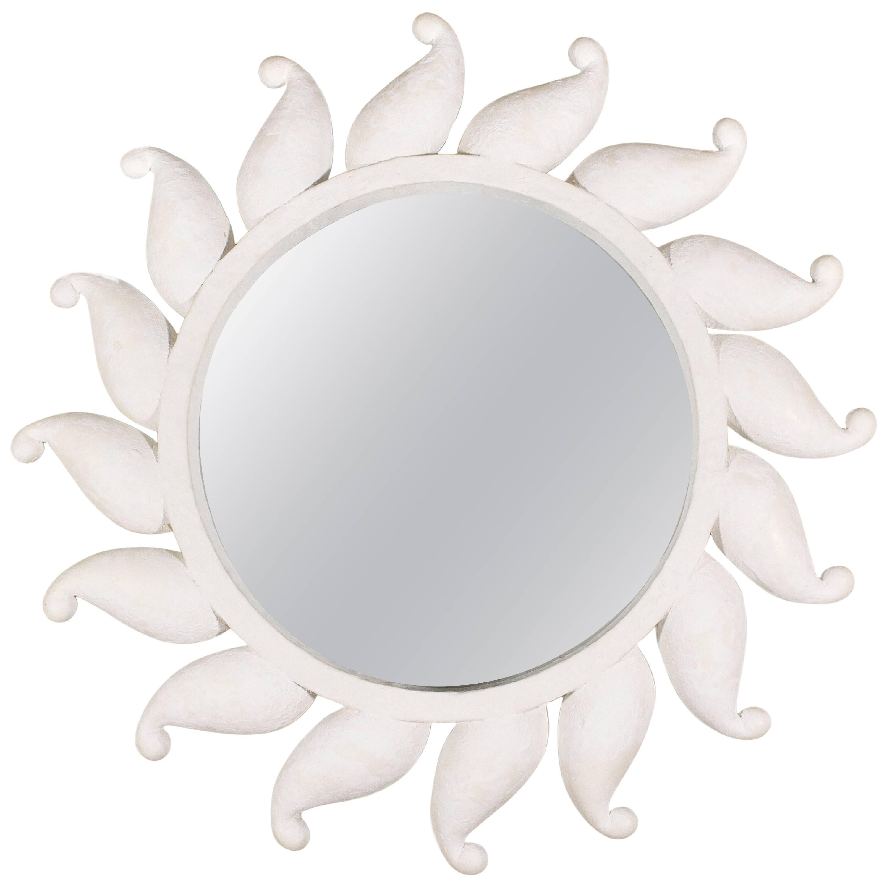 Jacques Darbaud Plaster Sunburst Mirror, circa 2015, France