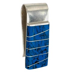 Fermasoldi in argento 925 e turchese della metà del secolo scorso