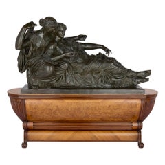 Antique French Skulptur Patinated Bronze Zwei Schicksale Barbedienne Lequesne
