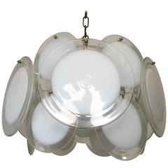 Charming Murano Disc Chandelier by Vistosi, 1960s 11