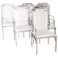 Conjunto de 6 sillones de acero y latón