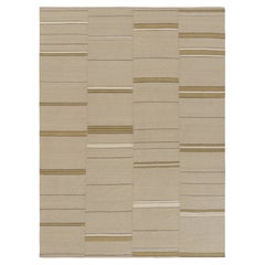 Rug & Kilim's Contemporary Kilim in Beige-, Grün- und Schwarztönen