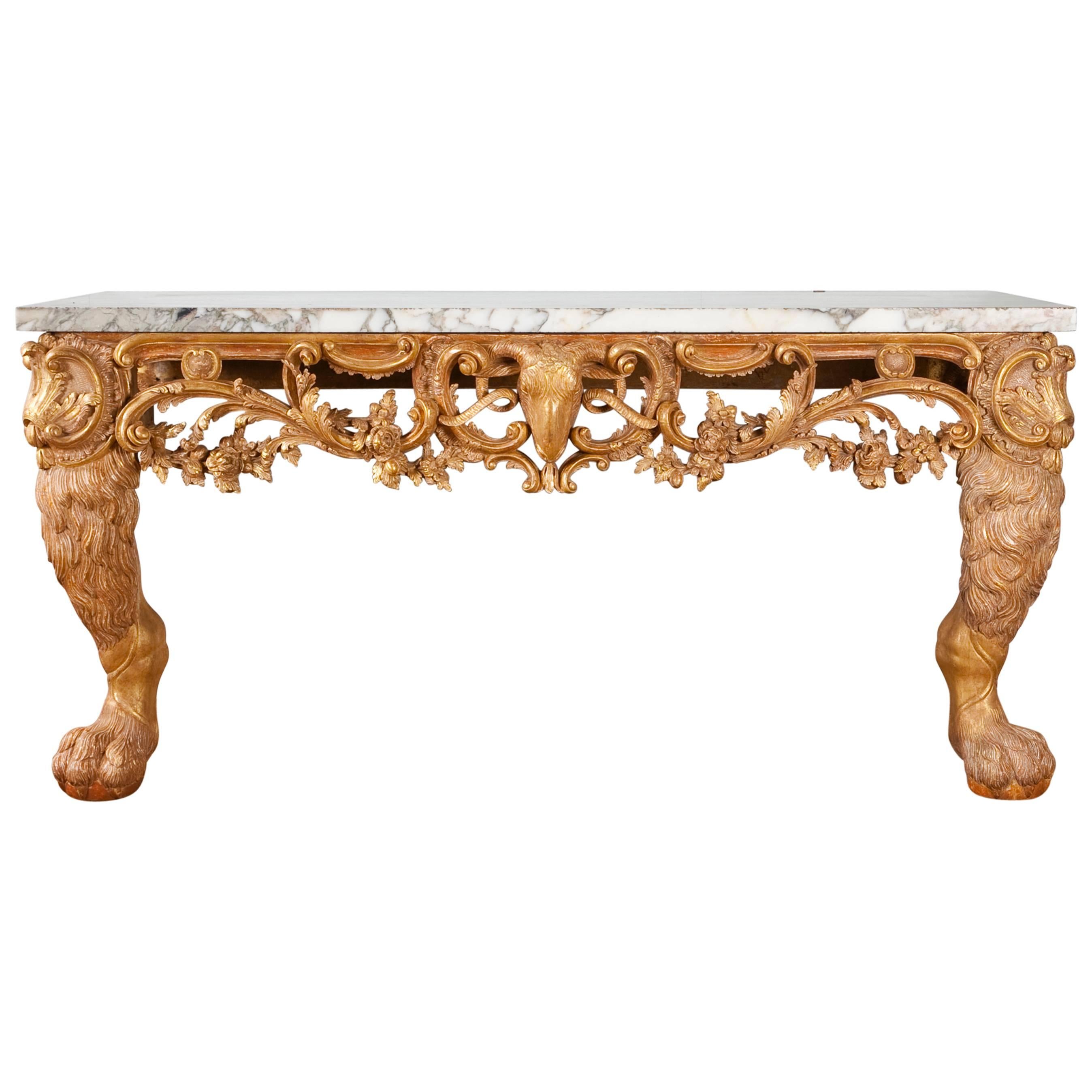 George II Giltwood Console Table For Sale