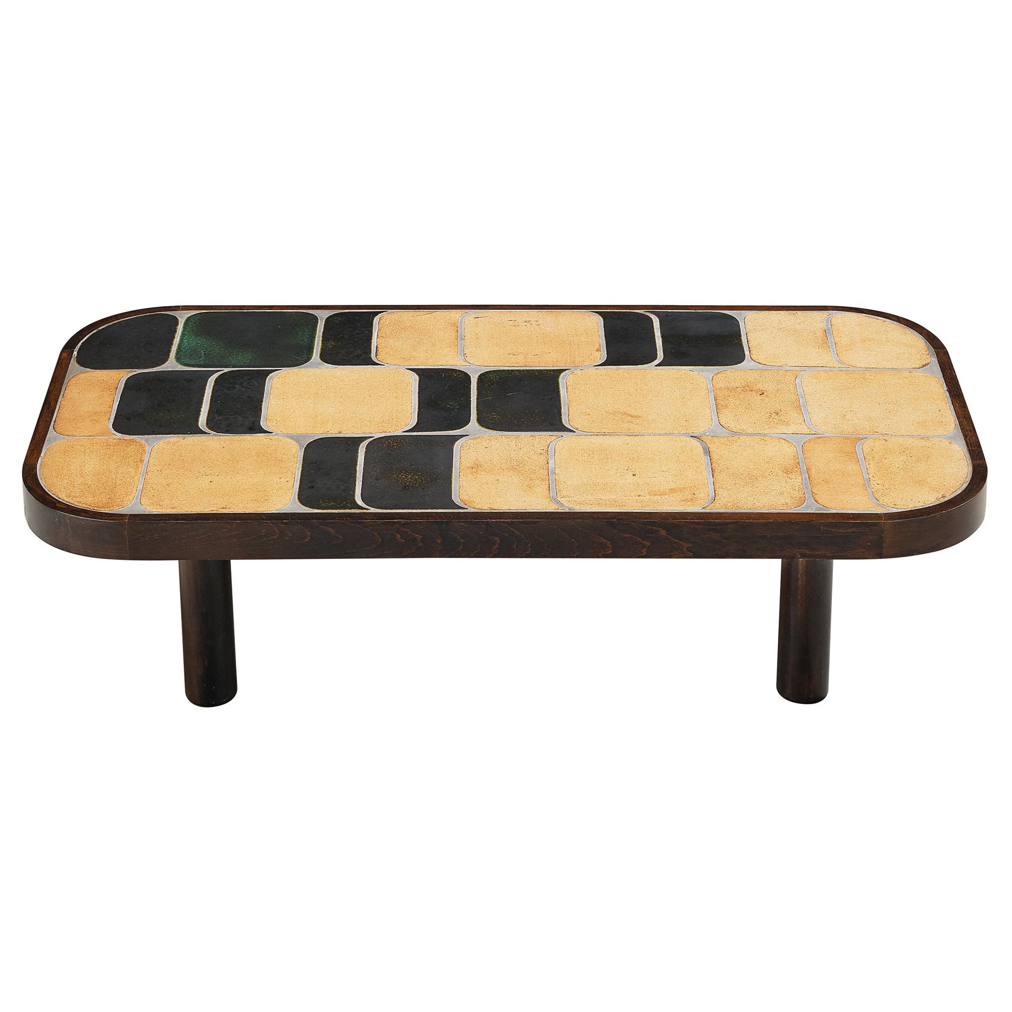 Tavolino da caffè 'Sou-Chong' di Roger Capron in ceramica e Wood in vendita