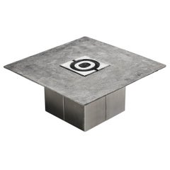 Table basse géométrique en fonte d'aluminium Willy Ceysens