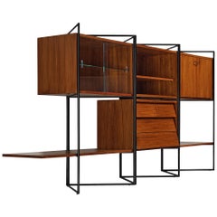 Taichiro Nakai for La Permanente Mobili Adjustable Wall Cabinet in Teak