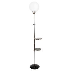 1930s Art Deco Steel Tube Floor Lamp in Black