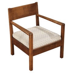 Dutch Art Deco Armchair in Oak