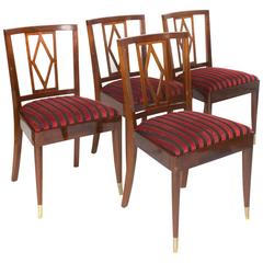 Four Mahogany Dining Room Chairs by Josef De Coene, 1950s