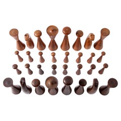 Mid-Century Studio Craft Chess Set in Brazilian Rosewood & Philippine Mahogany