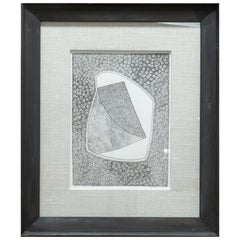 Paul VerBurg Signed Contemporary Memphis Pen & Ink Drawing on Paper Framed
