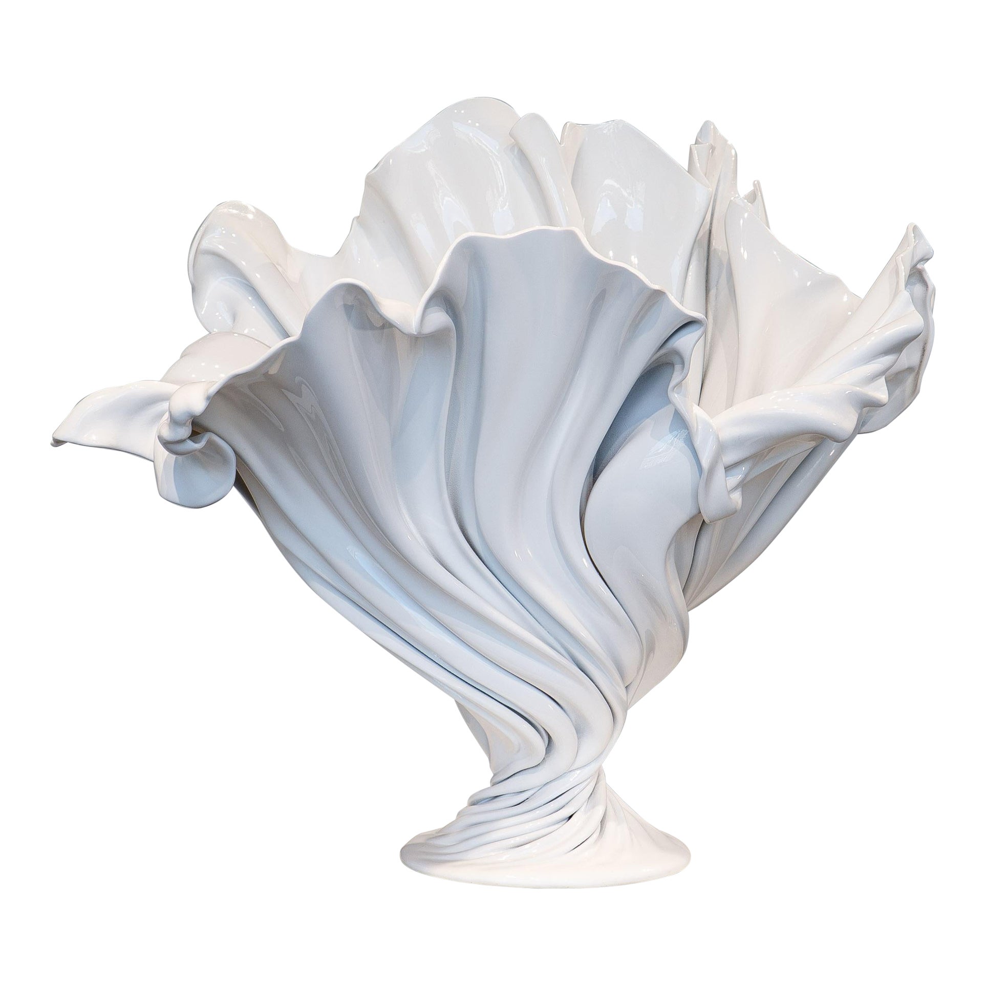 Flora Vase White Gloss For Sale