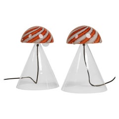 Pair Mazzega Murano Table Lamps, Italy, 1970s