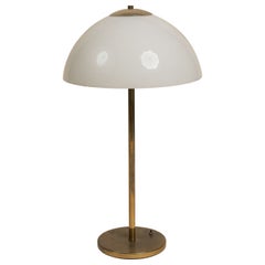 Mid-Century Modern Glass and Brass Table Lamp, Italy