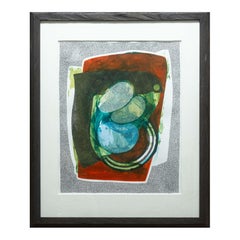 Paul VerBurg Circle in a Square Signed Contemporary Pen & Ink Wash Paper Framed
