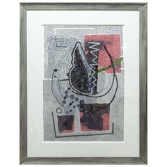 Paul Verburg Rufescent Signed Contemporary Pen and Ink Wash on Paper Framed