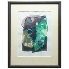 Paul VerBurg Three and Five Signed Contemporary Pen and Wash on Paper Framed