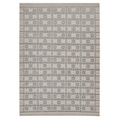 Rug & Kilim’s Scandinavian Style Kilim Rug with Gray and Beige Geometric Pattern