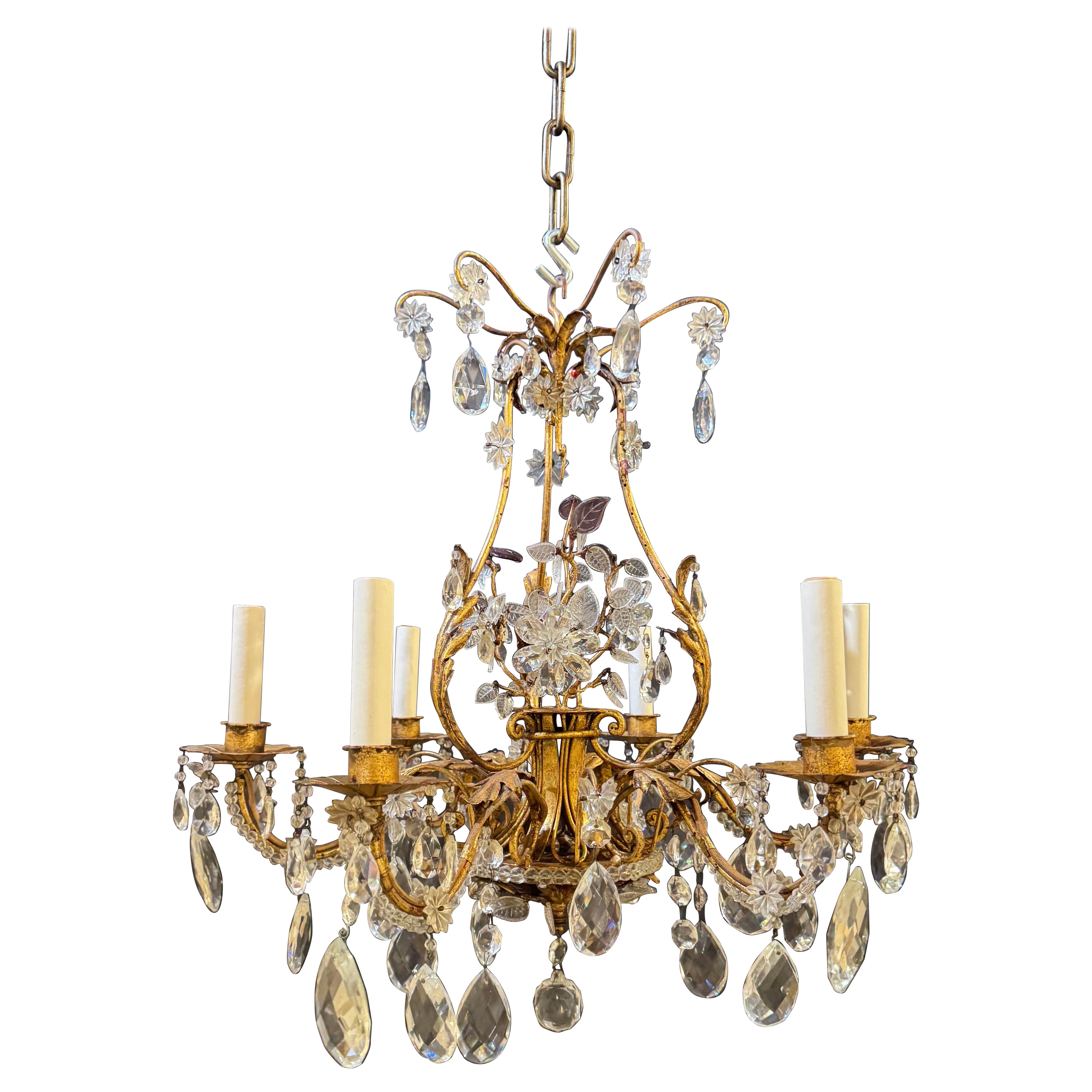 1930 French Bagues Chandelier 6 Lights