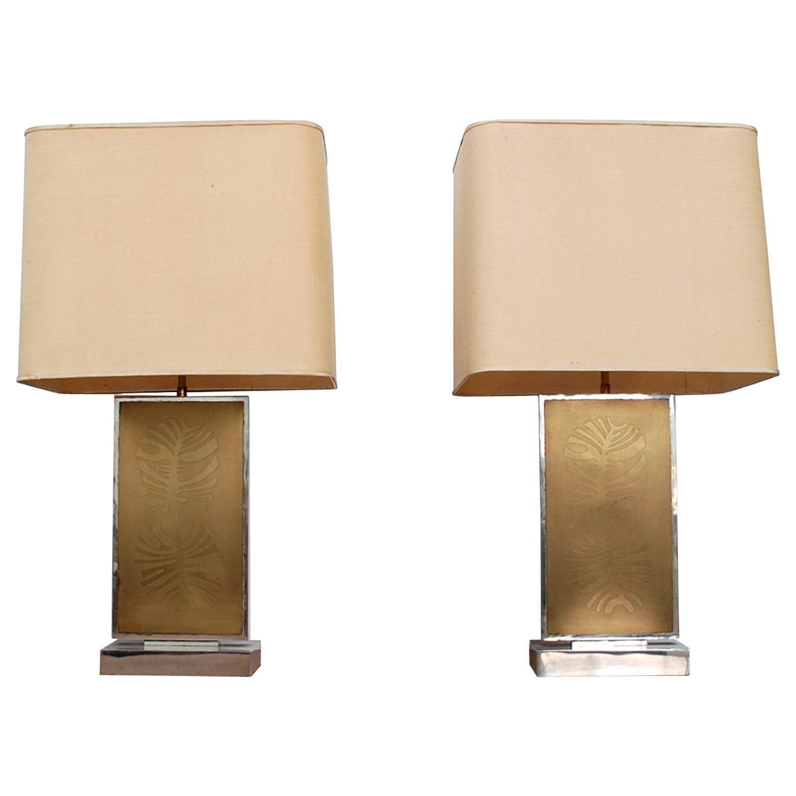 Impressive Pair of Very Rare 1976 Table Lamps Signed by Christian Krekels