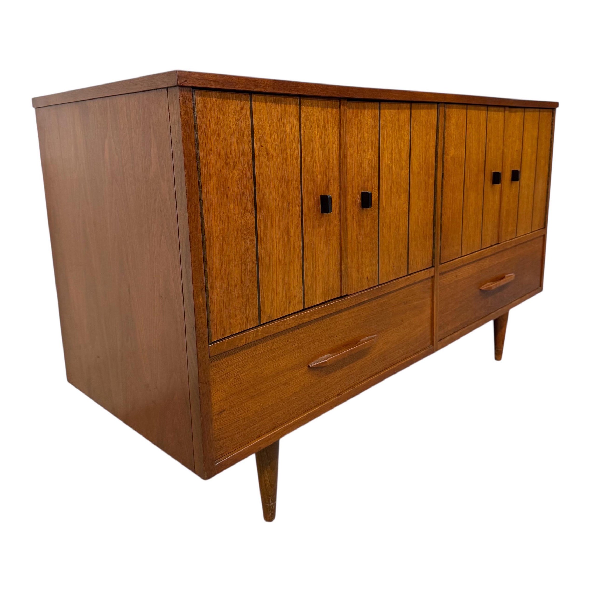 Mid-Century Modern Stanley Walnut Sideboard