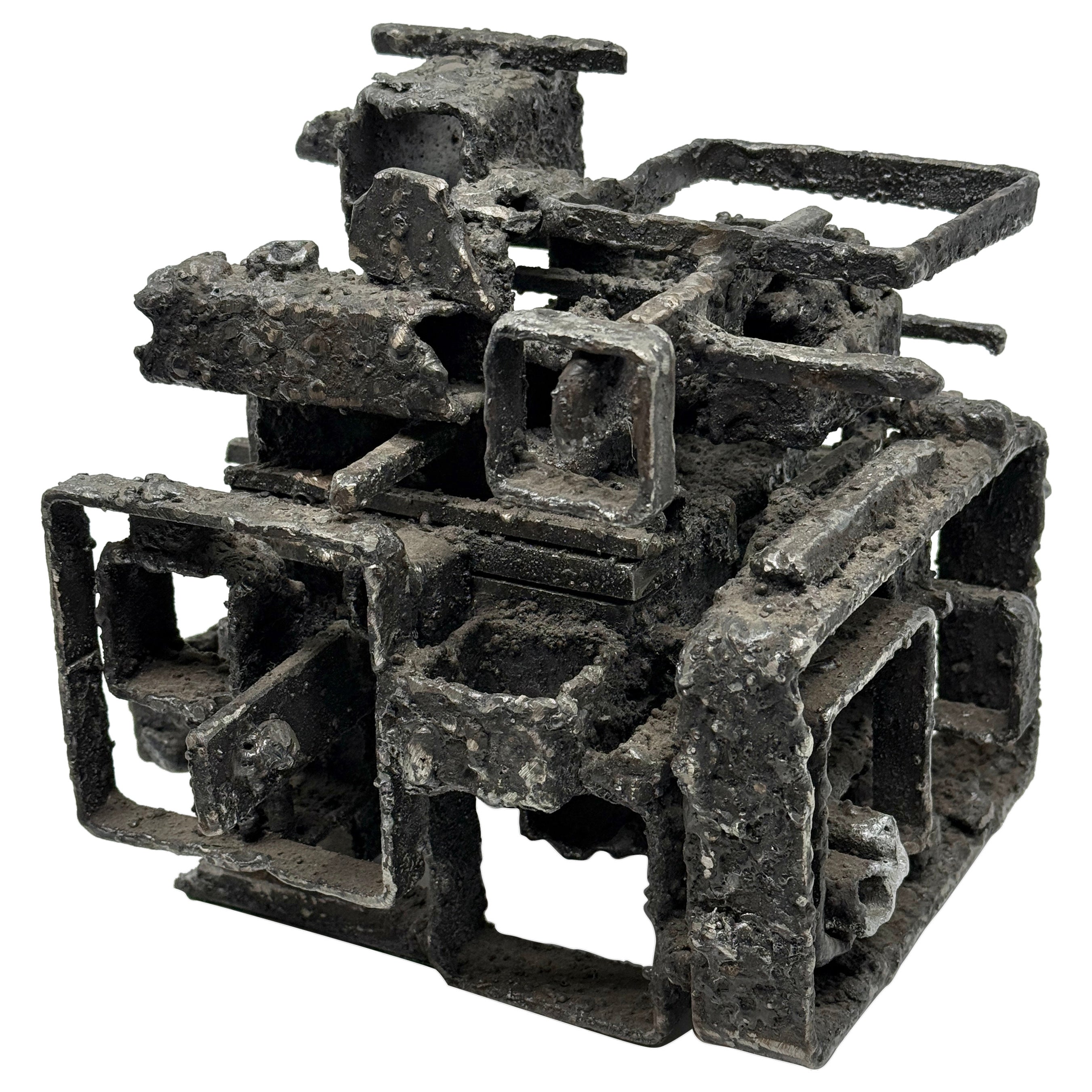 James Bearden Brutalist Blackened Steel “Dwelling” Box 2015 For Sale