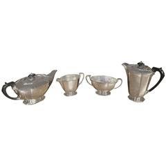 Sterling Silver Art Deco Period Tea and Coffee Set