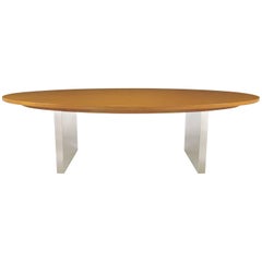 Dunbar Ovaler Esstisch aus Esche und poliertem Stahl
