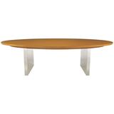 Dunbar Oval Ash and Polished Steel Dining Table
