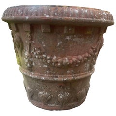 Großer Terrakotta-Gartentopf im neoklassischen Stil